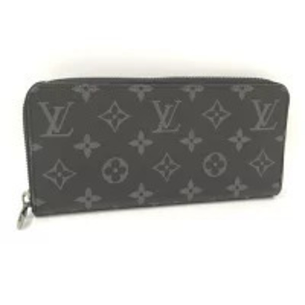 LOUIS VUITTON Zippy Wallet Monogram Eclipse Black Round Zipper Long